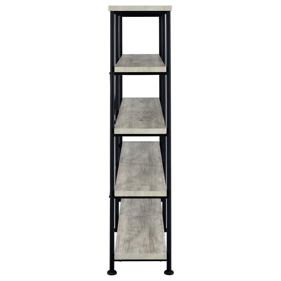 Analiese 63-inch 4-shelf Double Bookshelf Grey Driftwood