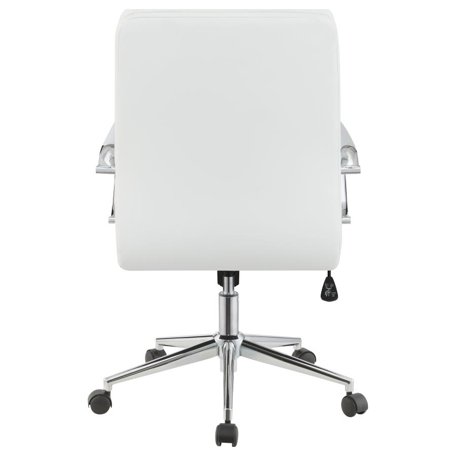 Ximena Upholstered Adjustable Mid Back Office Chair White