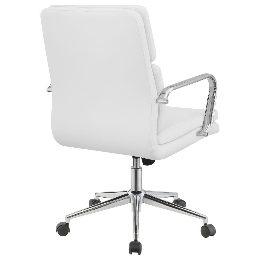Ximena Upholstered Adjustable Mid Back Office Chair White