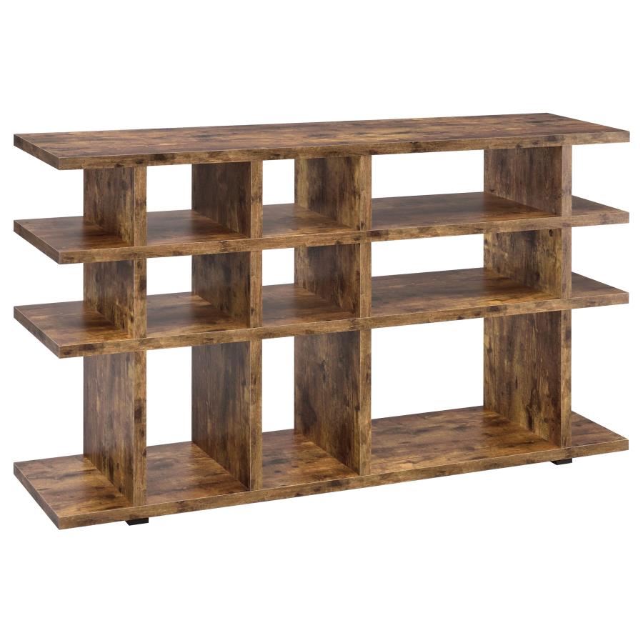 Santos 63-inch 3-shelf Console Bookcases Rustic Nutmeg