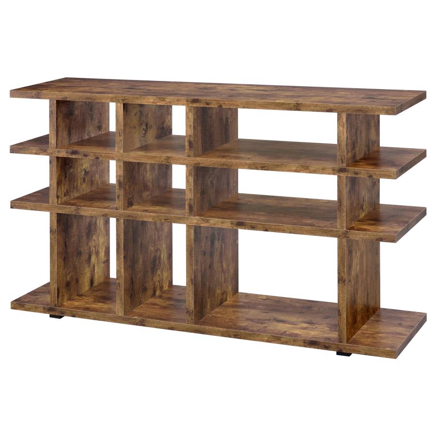Santos 63-inch 3-shelf Console Bookcases Rustic Nutmeg