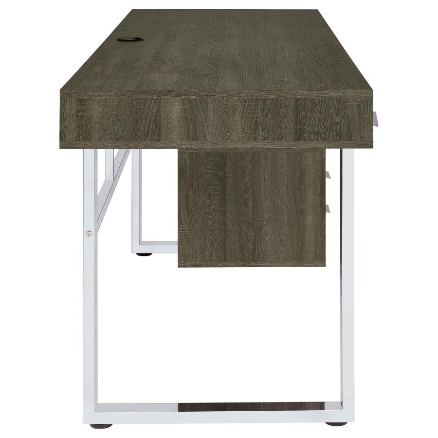 Whitman 65-inch 4-drawer Computer Desk Weathered Grey