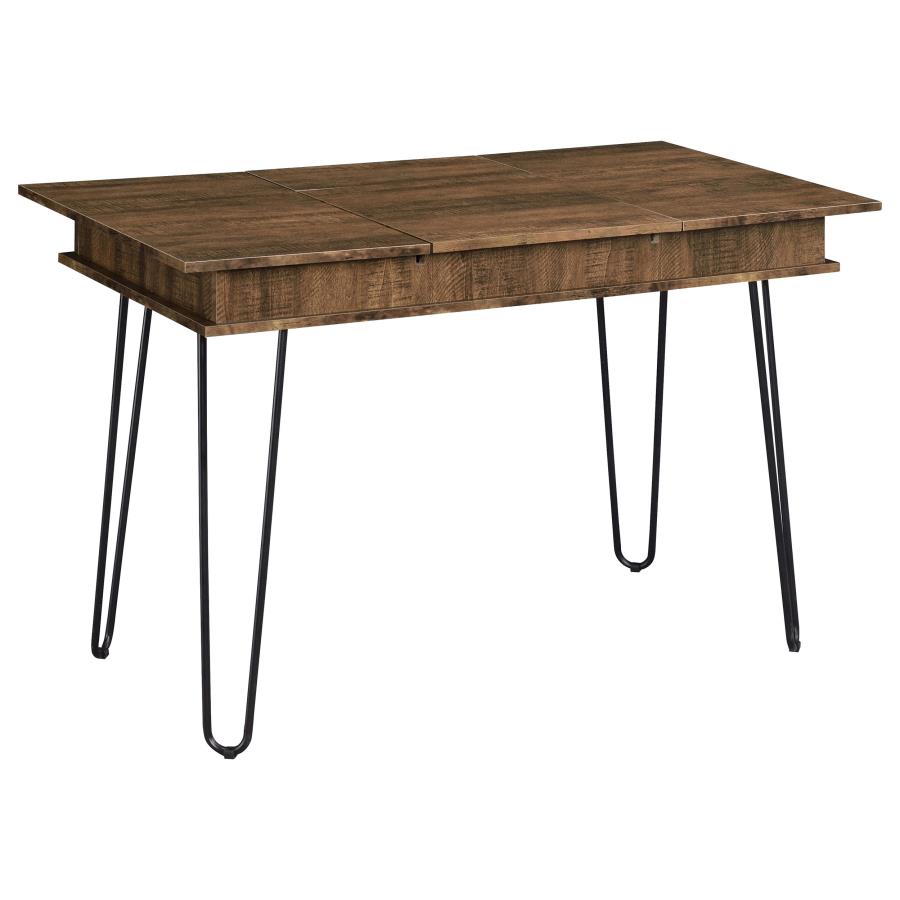 Sheeran 47-inch Writing Desk with Storage Rustic Amber (image for) Sheeran 47-inch Writing Desk with Storage Rustic Amber