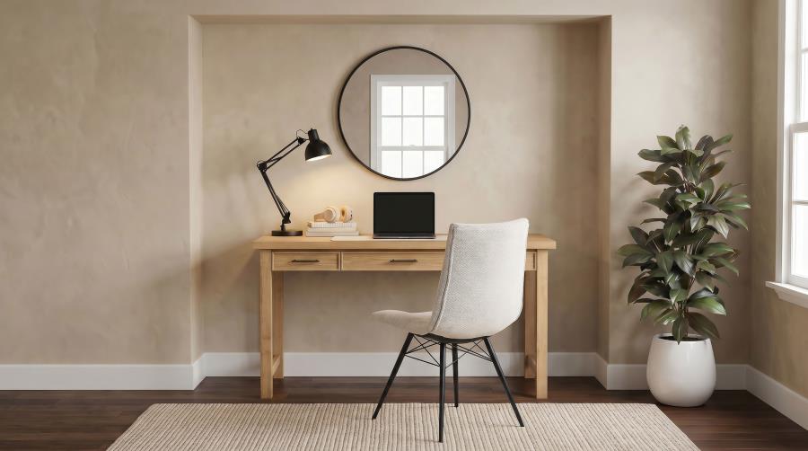 Modal Additional Images for Vermes 55-inch 3-drawer Writing Desk with Power Outlet Light Ash
