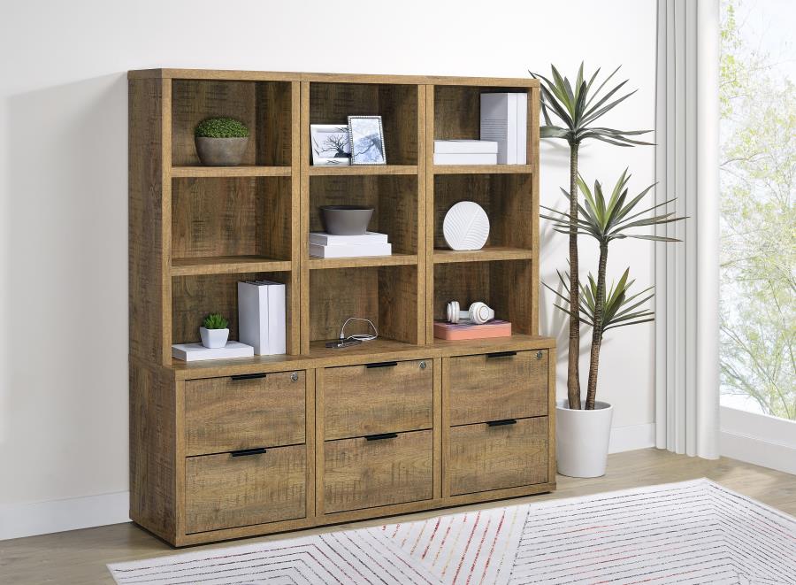 Modal Additional Images for Westpark 3-shelf Bookcase USB and Lockable Drawer Mango