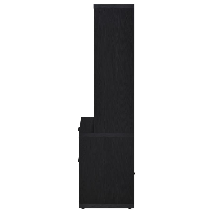 Westpark 3-shelf Bookcase USB and Lockable Drawer Black