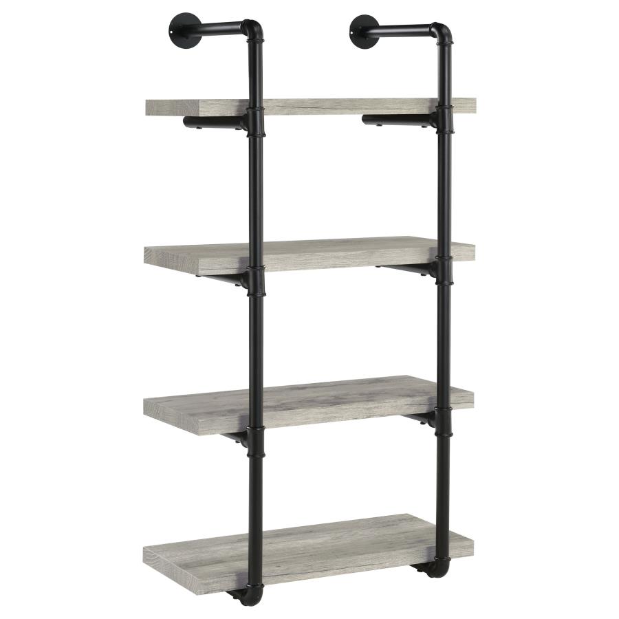 Elmcrest 24-inch 4-shelf Wall Bookshelf Grey Driftwood (image for) Elmcrest 24-inch 4-shelf Wall Bookshelf Grey Driftwood
