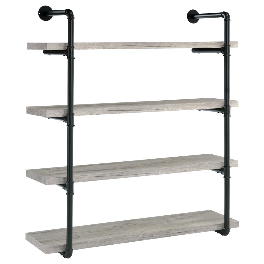 Elmcrest 39-inch 4-shelf Wall Bookshelf Grey Driftwood (image for) Elmcrest 39-inch 4-shelf Wall Bookshelf Grey Driftwood