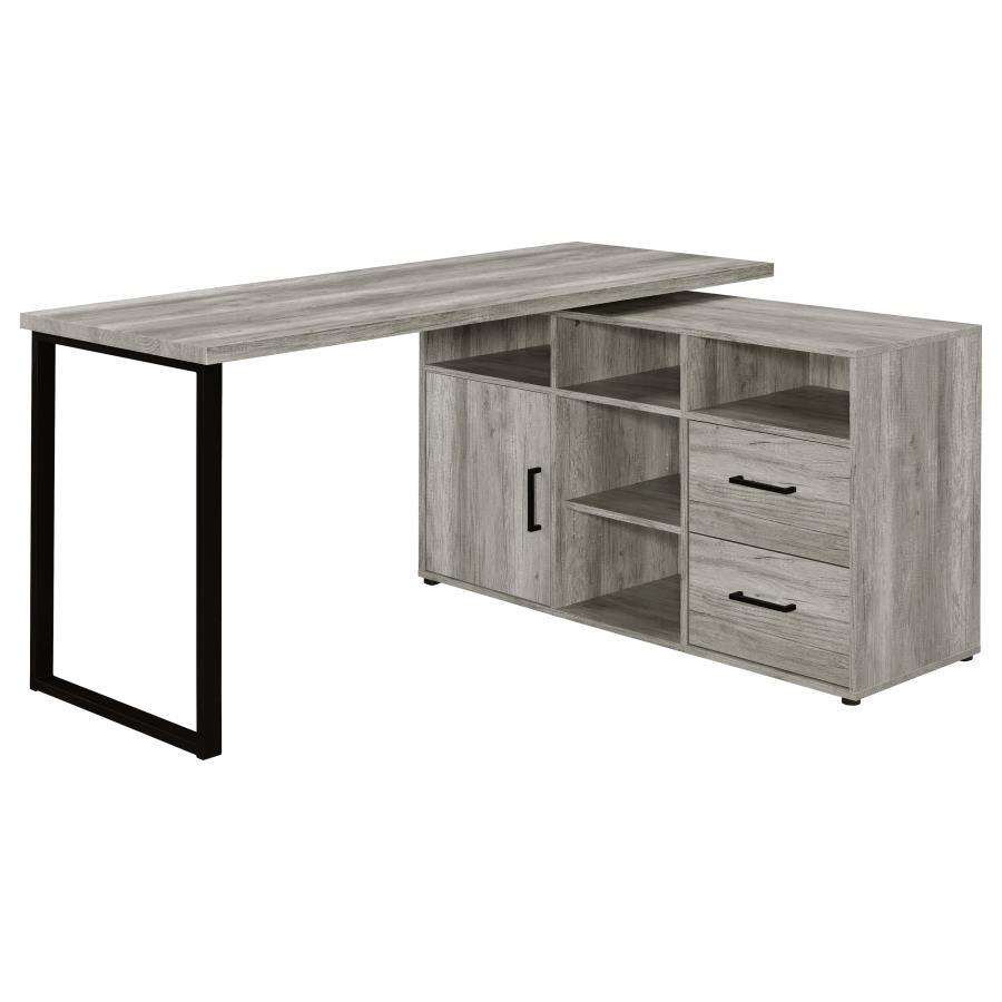 Hertford 59-inch L-Shape Computer Desk Grey Driftwood (image for) Hertford 59-inch L-Shape Computer Desk Grey Driftwood