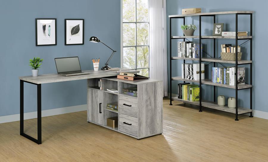 Modal Additional Images for Hertford 59-inch L-Shape Computer Desk Grey Driftwood