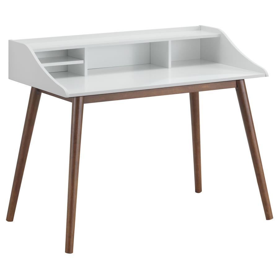 Percy 45-inch 4-compartment Writing Desk White (image for) Percy 45-inch 4-compartment Writing Desk White