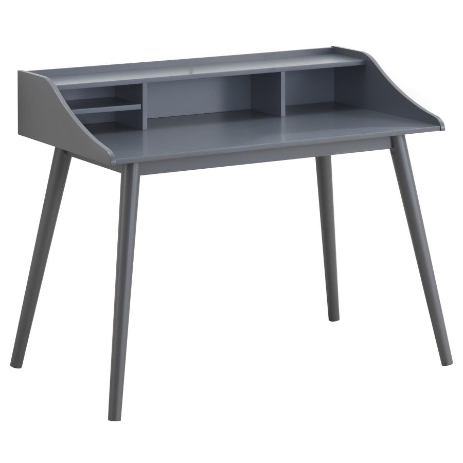 Percy 45-inch 4-compartment Writing Desk Grey (image for) Percy 45-inch 4-compartment Writing Desk Grey
