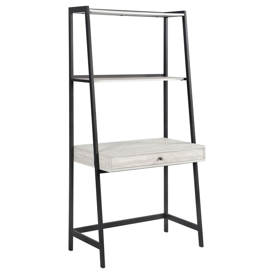 Pinckard 33-inch 1-drawer Writing Desk with Shelf Grey Stone (image for) Pinckard 33-inch 1-drawer Writing Desk with Shelf Grey Stone