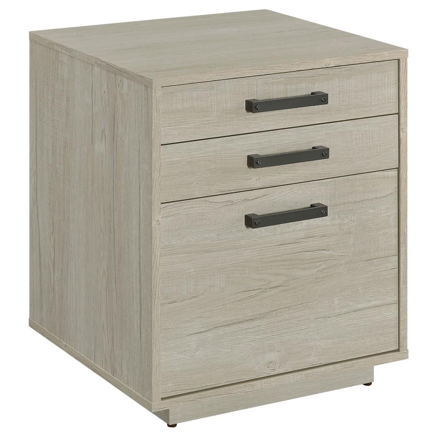 Loomis 3-drawer Home Office File Cabinet Whitewashed Grey (image for) Loomis 3-drawer Home Office File Cabinet Whitewashed Grey