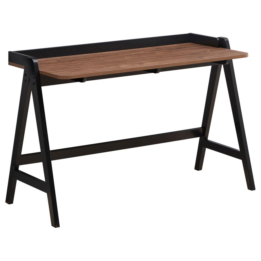 Raul 50-inch Writing Desk with USB Ports Walnut and Black (image for) Raul 50-inch Writing Desk with USB Ports Walnut and Black