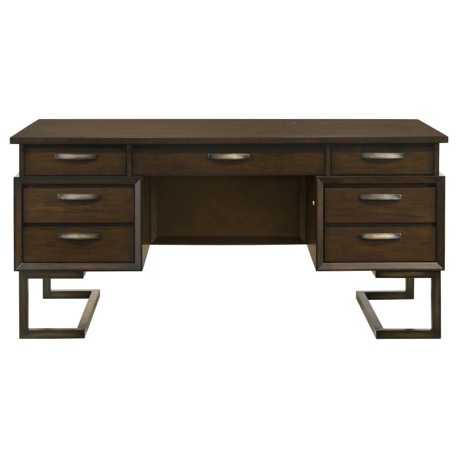 Marshall 66-inch 7-drawer Executive Office Desk Dark Walnut