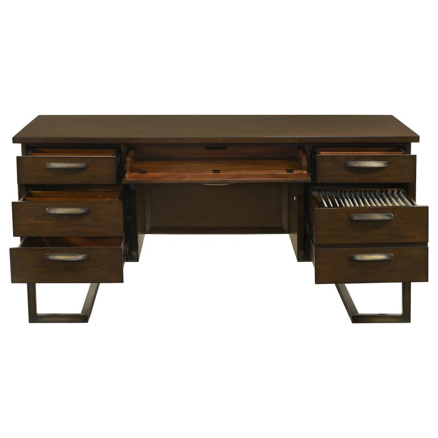 Marshall 66-inch 7-drawer Executive Office Desk Dark Walnut