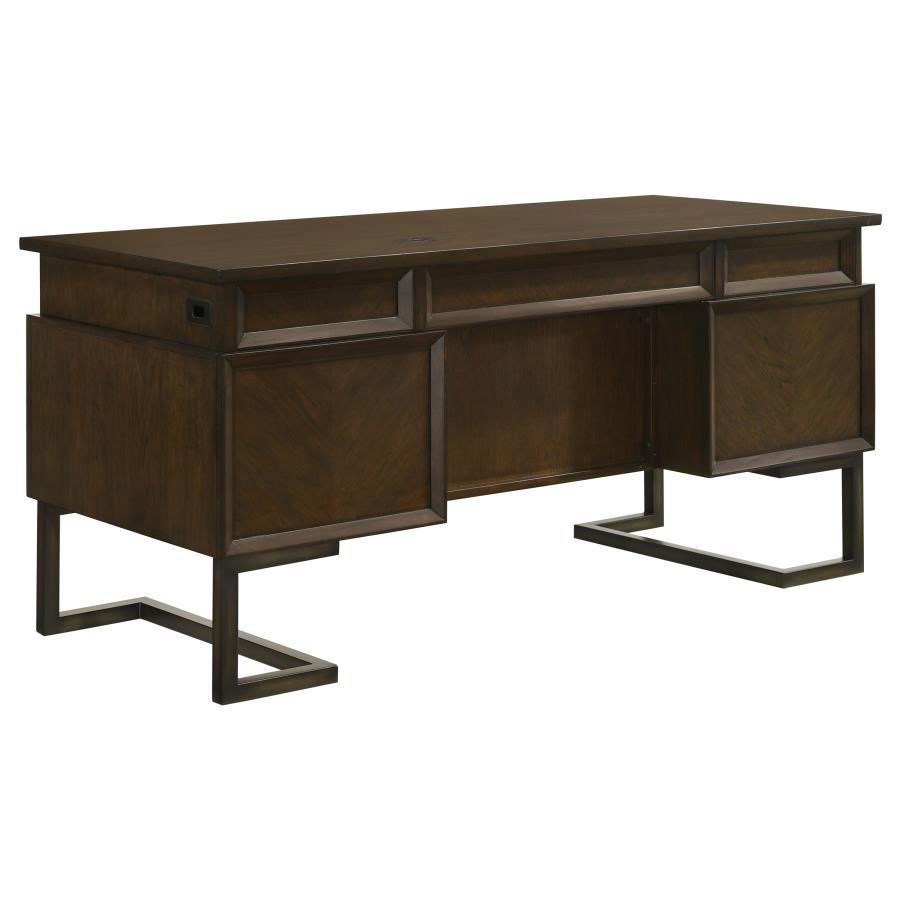 Marshall 66-inch 7-drawer Executive Office Desk Dark Walnut