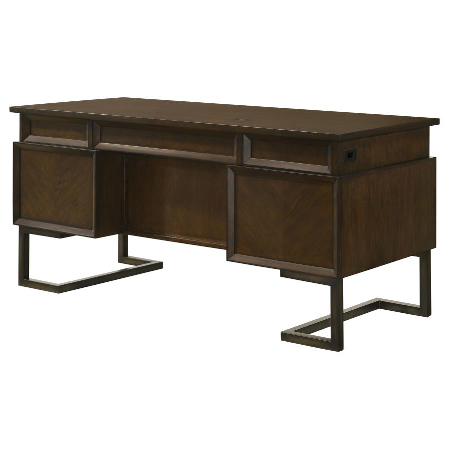 Marshall 66-inch 7-drawer Executive Office Desk Dark Walnut