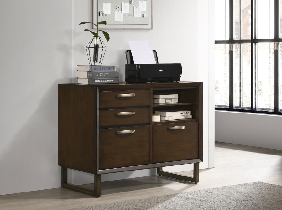 Marshall 4-drawer Home Office File Cabinet Dark Walnut