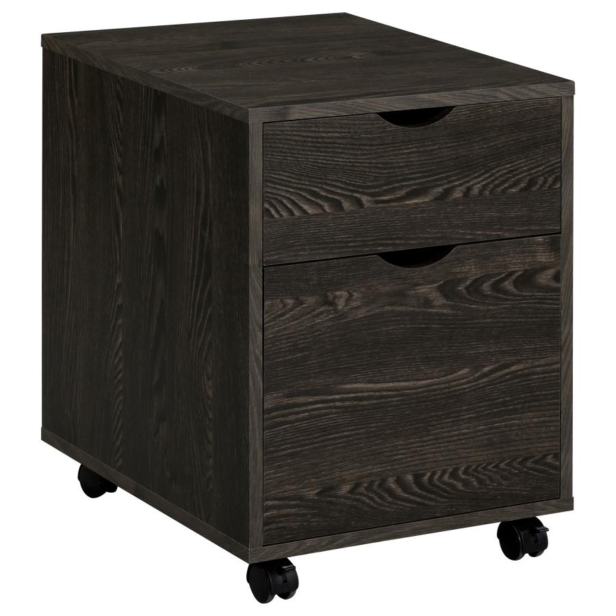Noorvik 2-drawer Home Office Mobile File Cabinet Dark Oak (image for) Noorvik 2-drawer Home Office Mobile File Cabinet Dark Oak