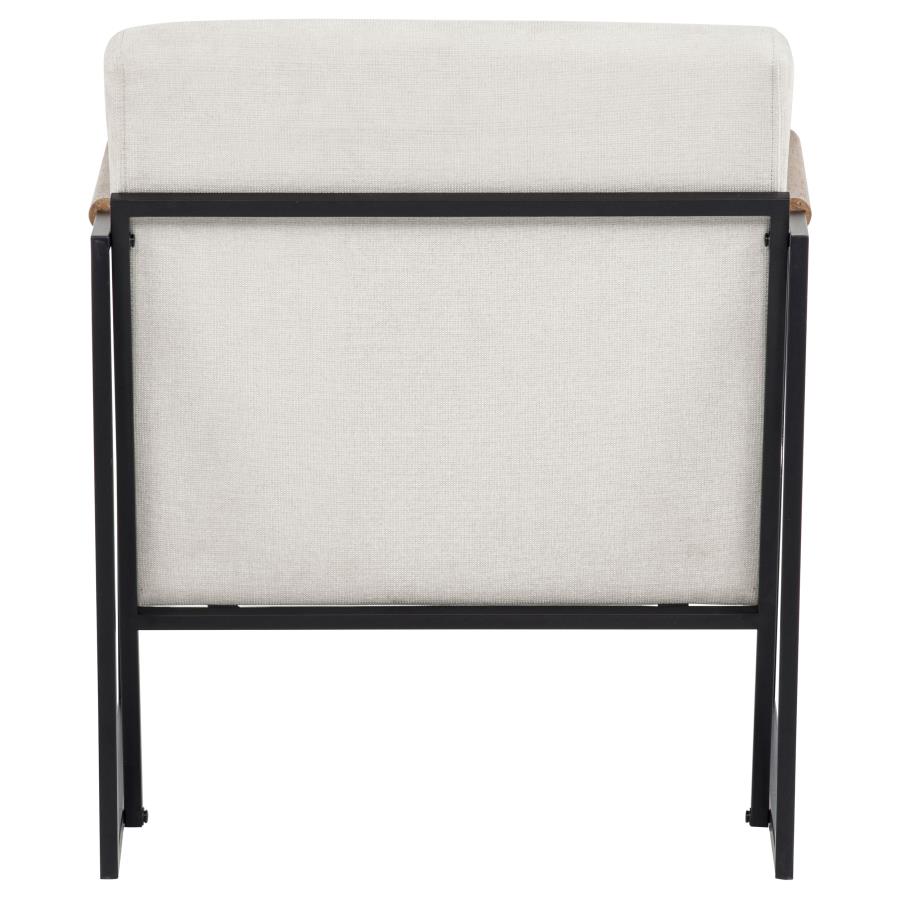 Monsen Fabric Upholstered Metal Frame Accent Chair Ivory