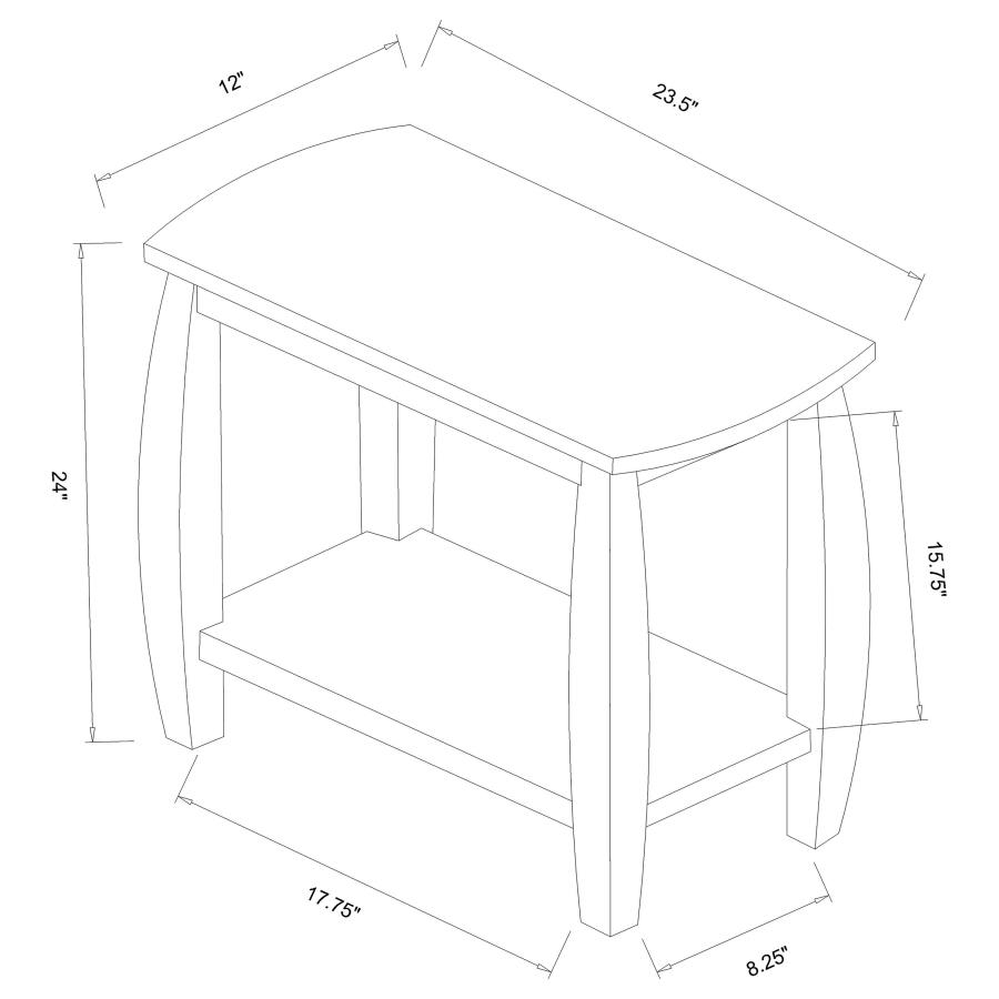 Modal Additional Images for Raphael 1-shelf Rectangular Wood Side Table Cappuccino