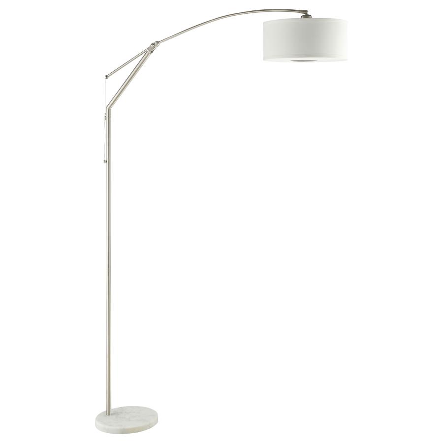 Moniz 81-inch Drum Shade Arc Adjustable Floor Lamp Chrome (image for) Moniz 81-inch Drum Shade Arc Adjustable Floor Lamp Chrome