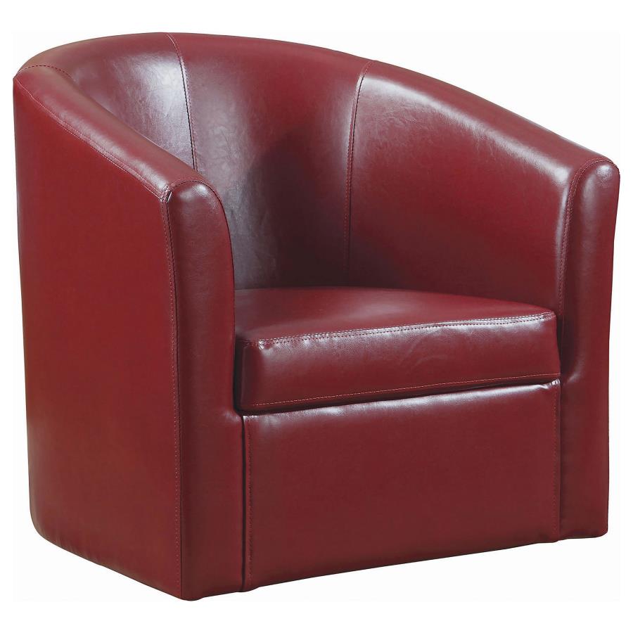 Turner Upholstered Barrel Back Swivel Chair Red (image for) Turner Upholstered Barrel Back Swivel Chair Red
