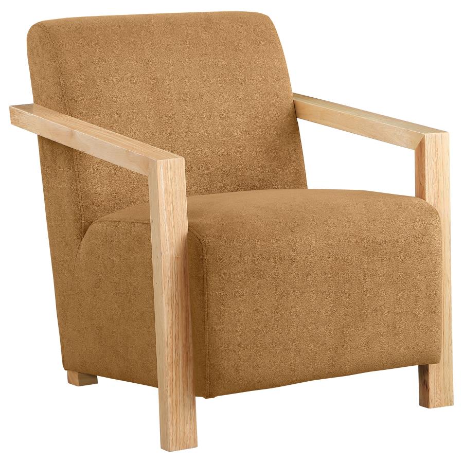 Diego Upholstered Accent Arm Chair with Wood Arms Honey (image for) Diego Upholstered Accent Arm Chair with Wood Arms Honey