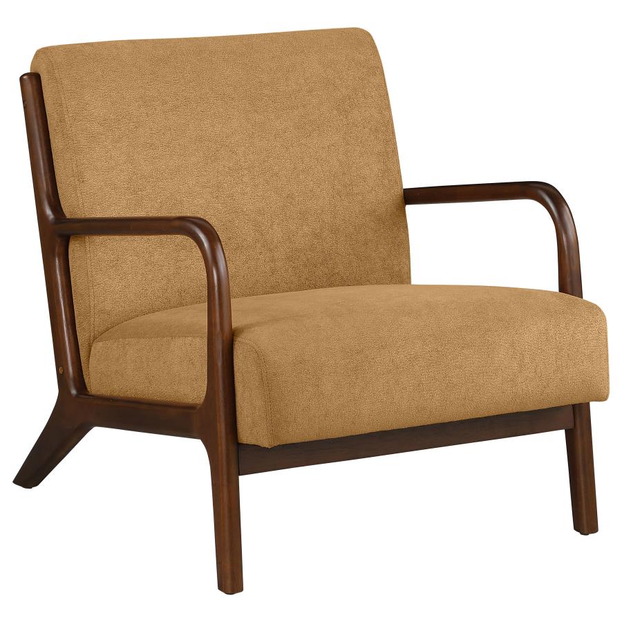 Foster Upholstered Wood Frame Accent Chair Honey (image for) Foster Upholstered Wood Frame Accent Chair Honey