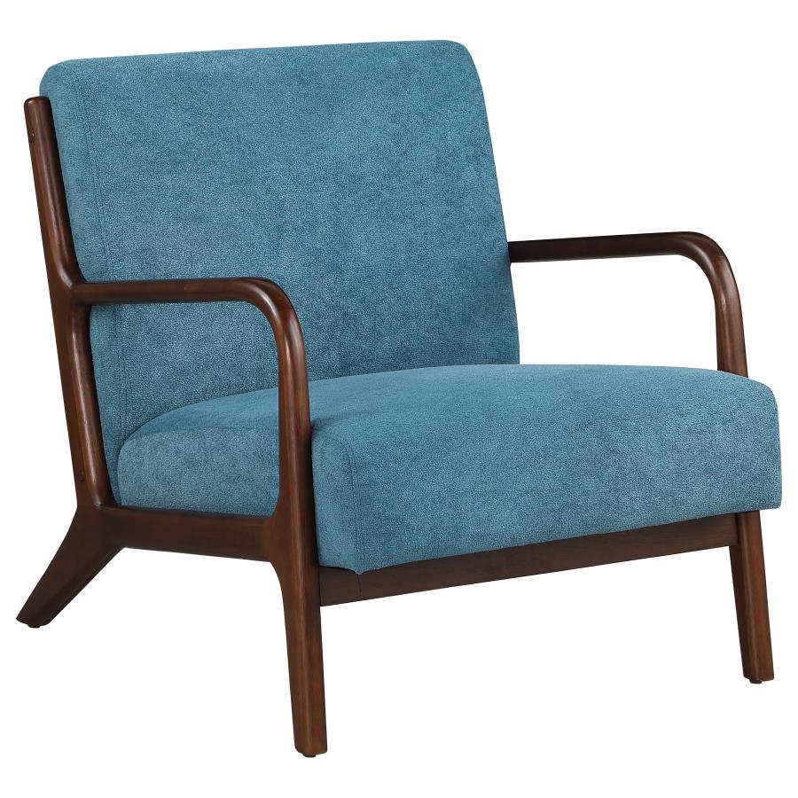 Foster Upholstered Wood Frame Accent Chair Peacock Blue (image for) Foster Upholstered Wood Frame Accent Chair Peacock Blue