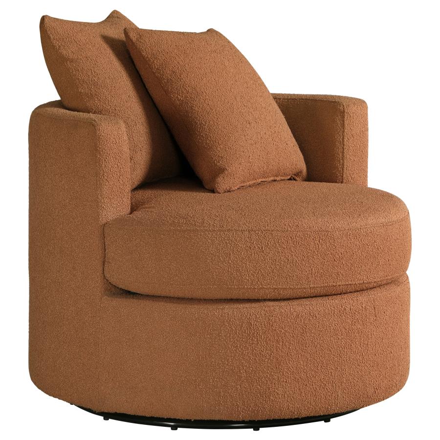 Debbie Upholstered Swivel Accent Chair Burnt Orange (image for) Debbie Upholstered Swivel Accent Chair Burnt Orange