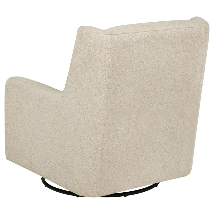 Serra Boucle Upholstered Swivel Glider Sandy Beige