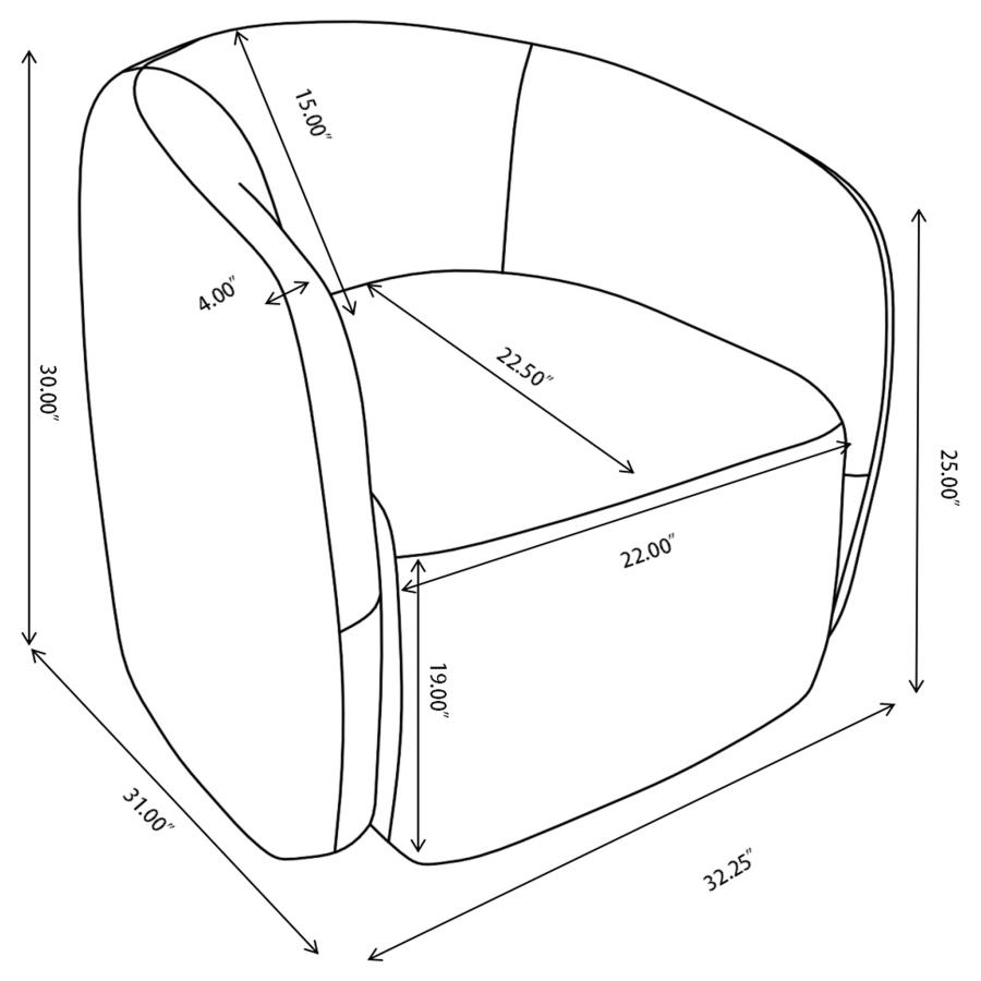 Modal Additional Images for Gerley Chenille Upholstered Swivel Accent Chair Beige