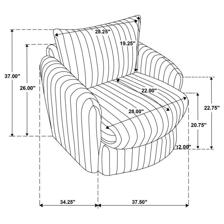 Modal Additional Images for Sarco Corduroy Upholstered Swivel Accent Arm Chair Black