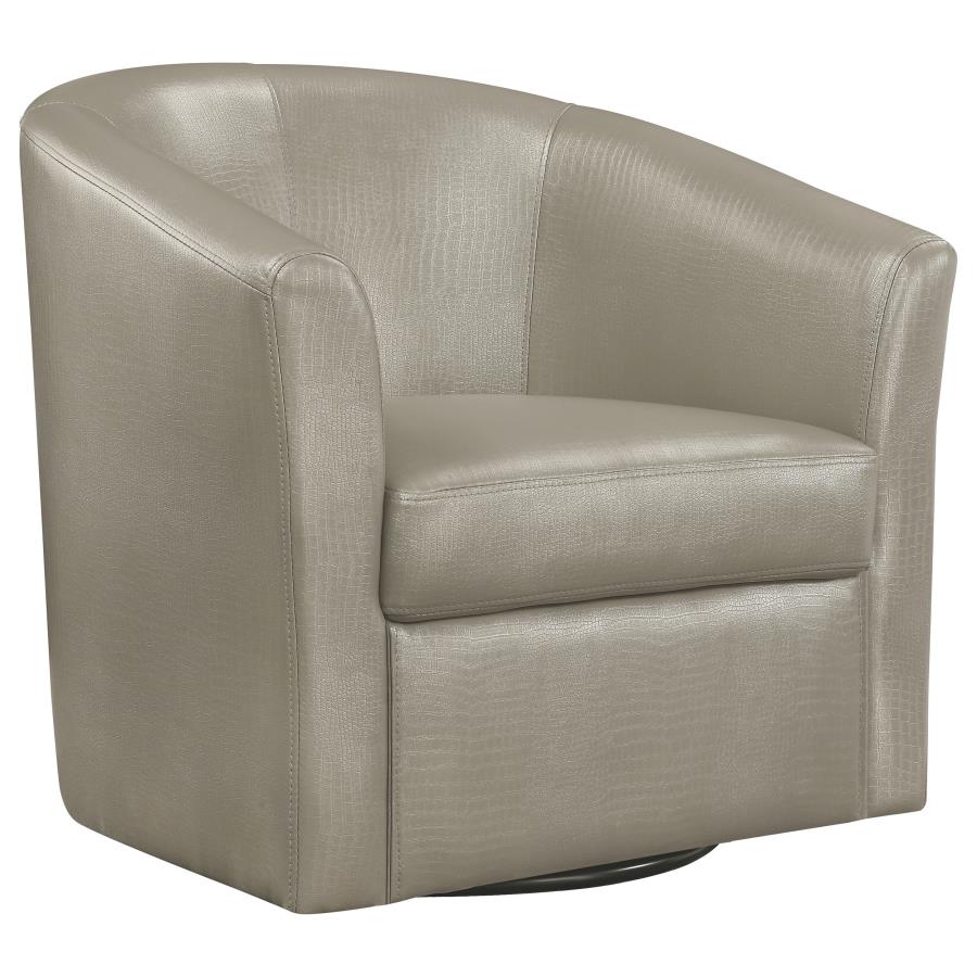 Turner Upholstered Barrel Back Swivel Chair Champagne (image for) Turner Upholstered Barrel Back Swivel Chair Champagne