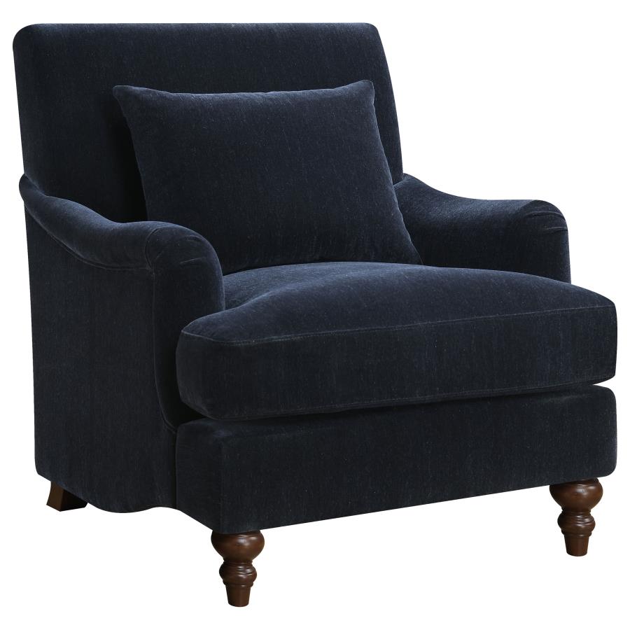 Frodo Upholstered English Arm Accent Chair Midnight Blue (image for) Frodo Upholstered English Arm Accent Chair Midnight Blue