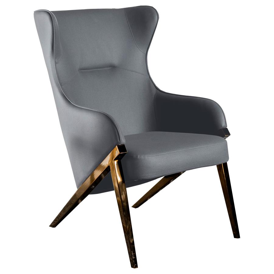 Walker Upholstered high Wingback Accent Chair Slate (image for) Walker Upholstered high Wingback Accent Chair Slate