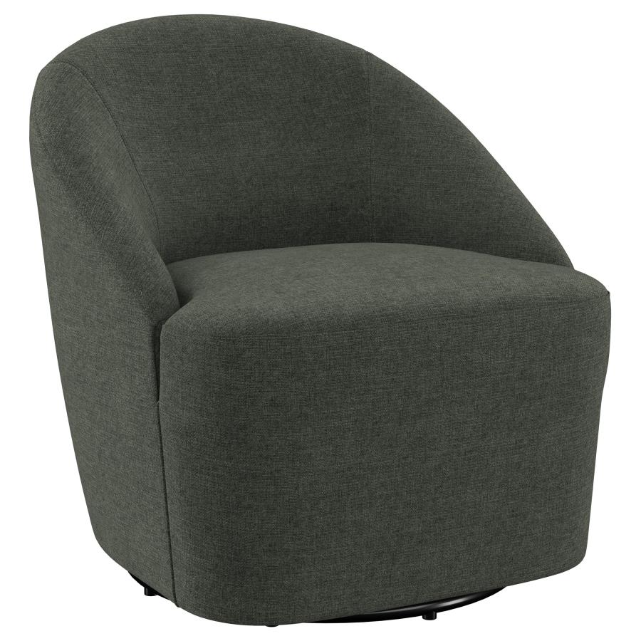 Leon Upholstered Barrel Accent Swivel Chair Hunter Green (image for) Leon Upholstered Barrel Accent Swivel Chair Hunter Green