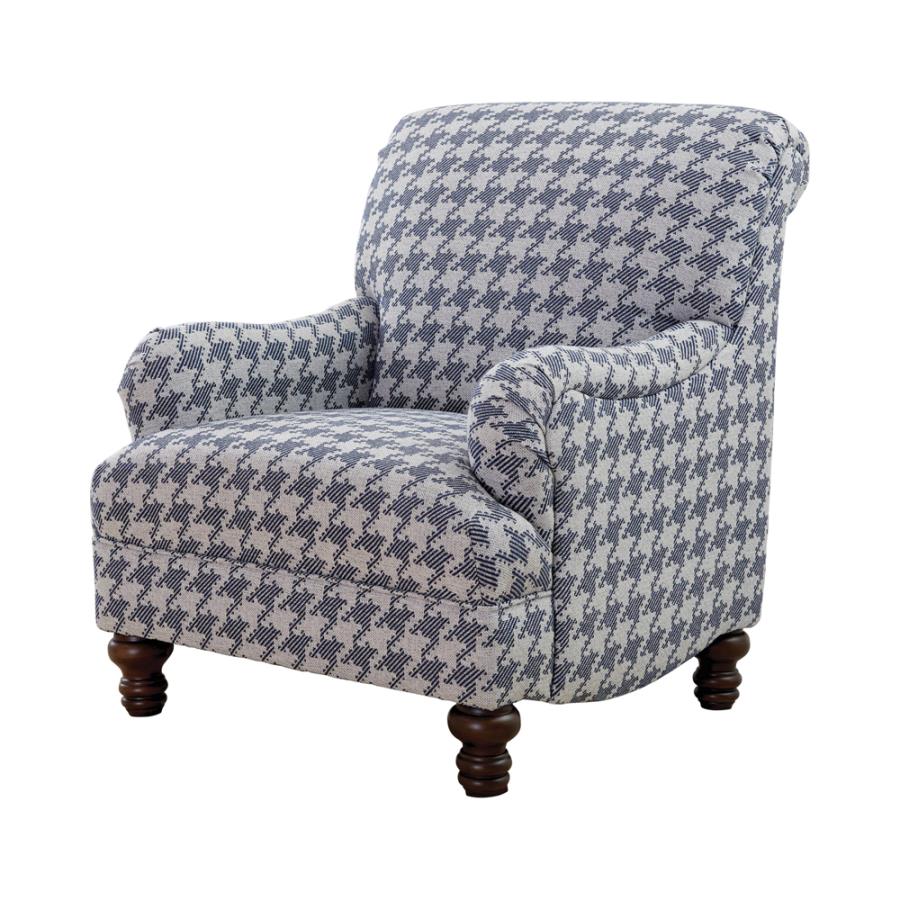 Glenn Upholstered English Arm Accent Chair Blue (image for) Glenn Upholstered English Arm Accent Chair Blue