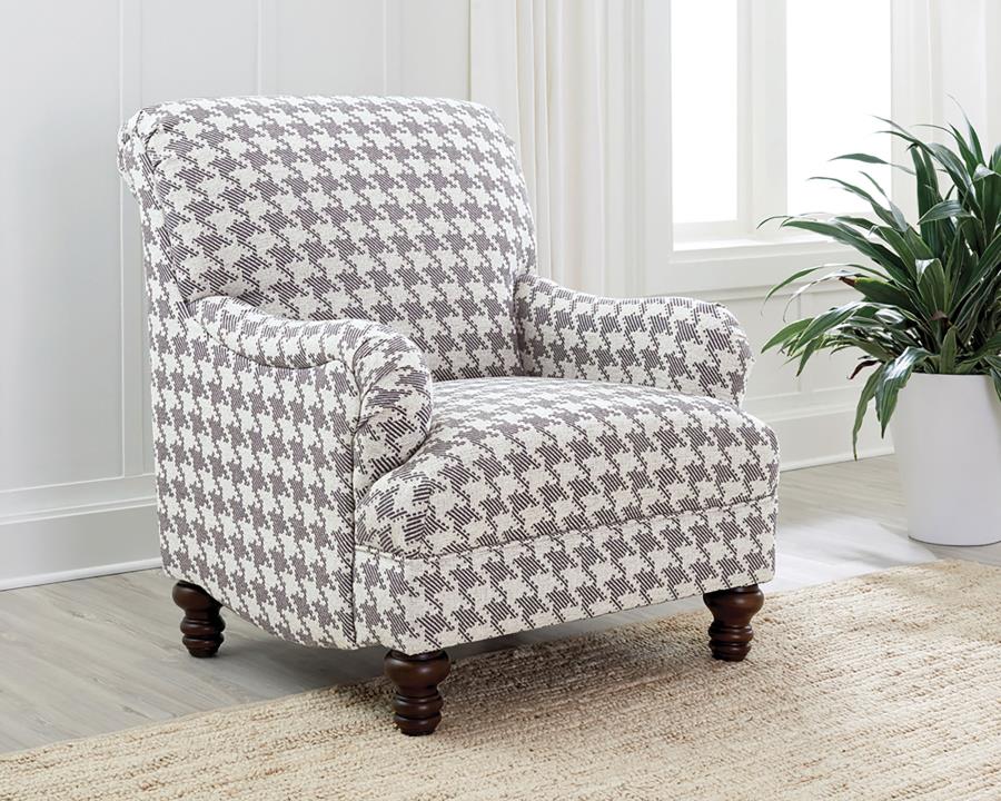 Glenn Upholstered English Arm Accent Chair Grey (image for) Glenn Upholstered English Arm Accent Chair Grey