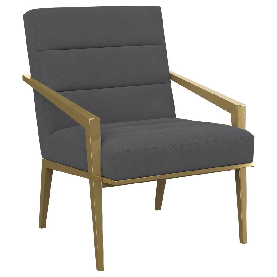 Kirra Upholstered Metal Arm Accent Chair Dark Grey (image for) Kirra Upholstered Metal Arm Accent Chair Dark Grey