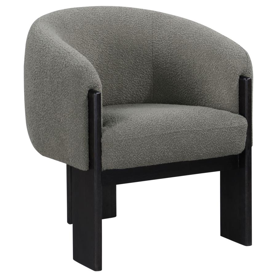 Valdez Boucle Upholstered Barrel Back Accent Chair Brown (image for) Valdez Boucle Upholstered Barrel Back Accent Chair Brown
