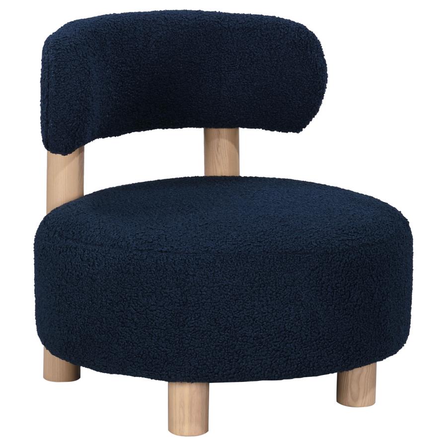 Zonie Boucle Upholstered Barrel Back Accent Chair Blue (image for) Zonie Boucle Upholstered Barrel Back Accent Chair Blue