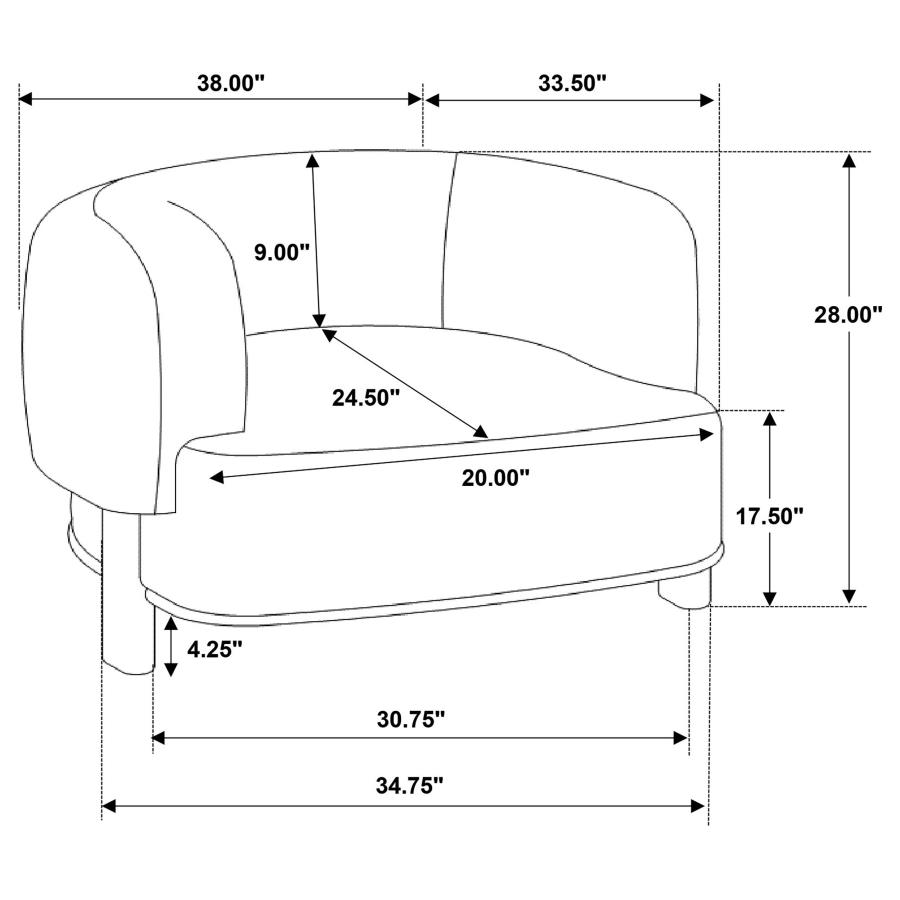 Modal Additional Images for Lawler Upholstered Barrel Back Accent Chair Brown and Black