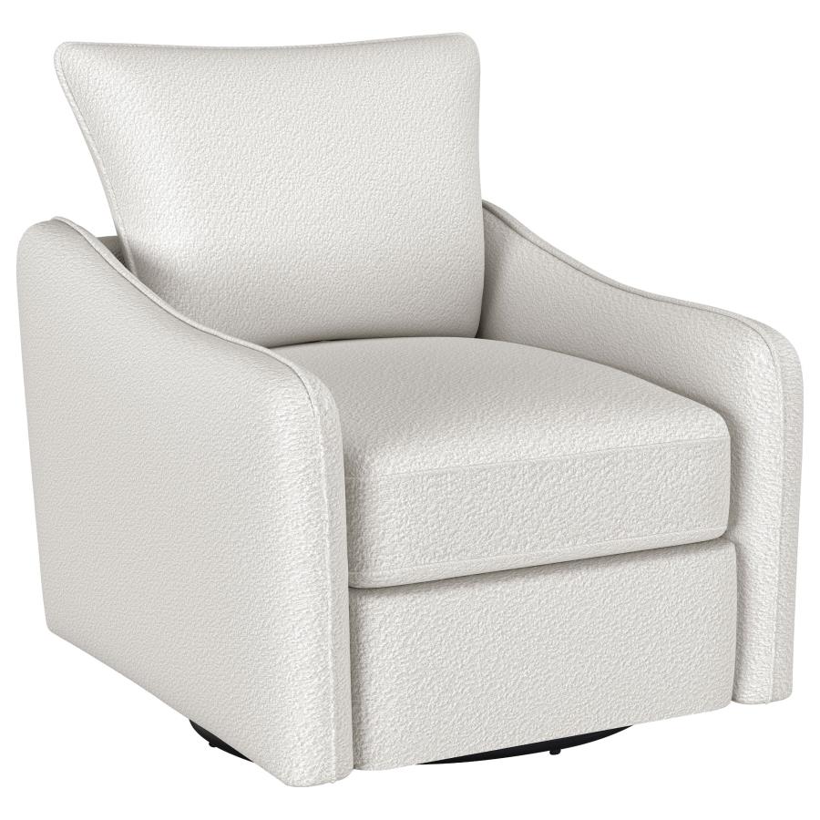 Madia Upholstered Sloped Arm Swivel Glider Chair Vanilla (image for) Madia Upholstered Sloped Arm Swivel Glider Chair Vanilla