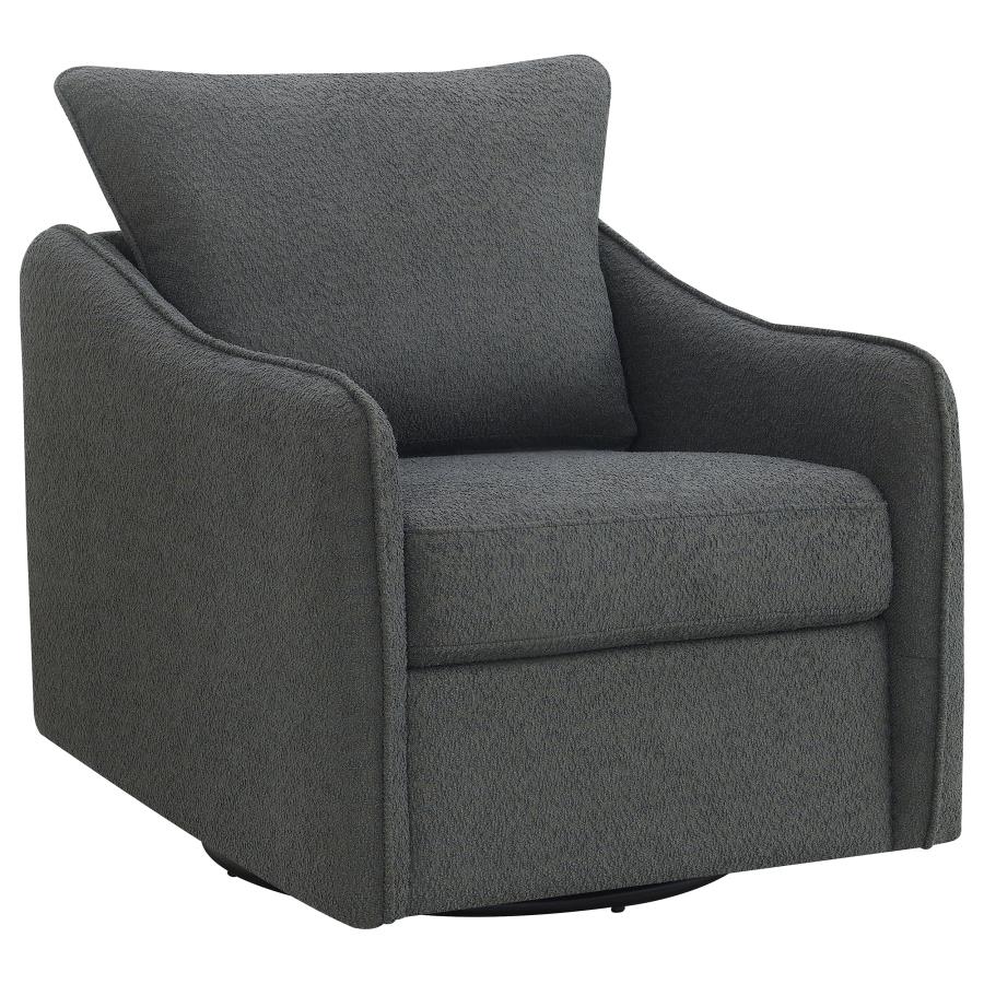 Madia Upholstered Sloped Arm Swivel Glider Chair Charcoal (image for) Madia Upholstered Sloped Arm Swivel Glider Chair Charcoal