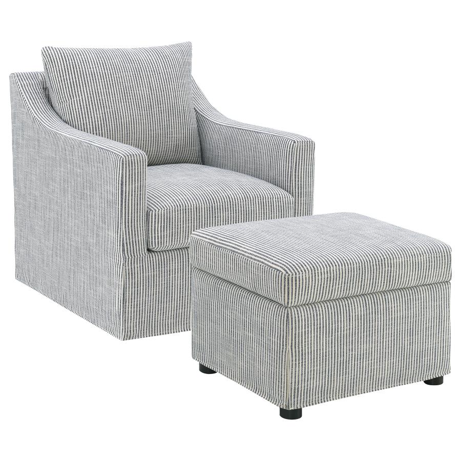 Modal Additional Images for Winter Upholstered Sloped Arm Accent Swivel Chair Grey