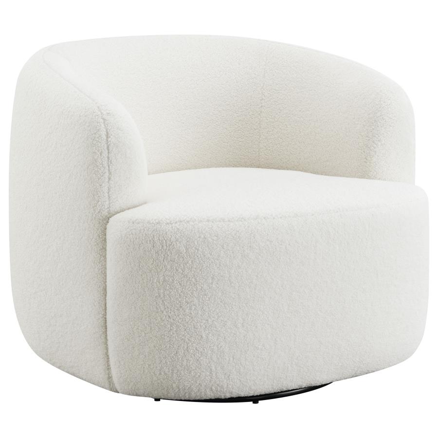 Hudson Faux Sheepskin Upholstered Swivel Chair Natural (image for) Hudson Faux Sheepskin Upholstered Swivel Chair Natural